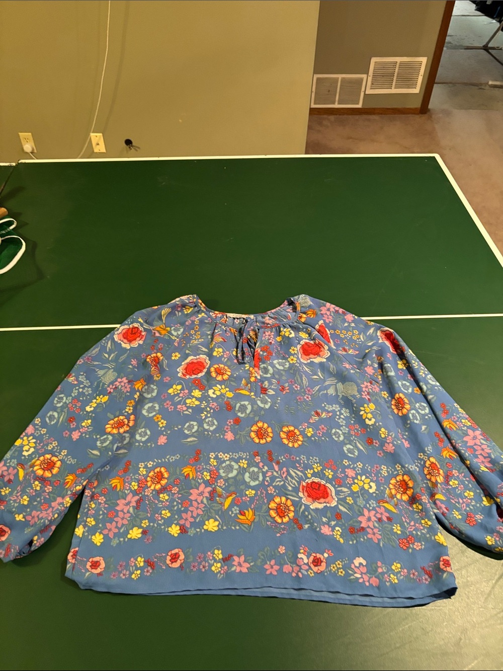 Dalia Blue Floral Peasant Blouse